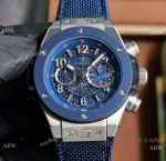 Replica Hublot Big Bang Unico King Chronograph Watch Blue Leather Strap